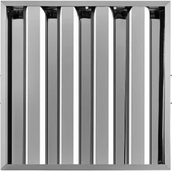 VEVOR Pack of 6 Hood Filters 19.5W x 19.5H Inch, 430 Stainless Steel 4 Grooves Commercial Hood Filters, Range Hood Filter for Grease Rated Commercial Kitchen Exhaust Hoods