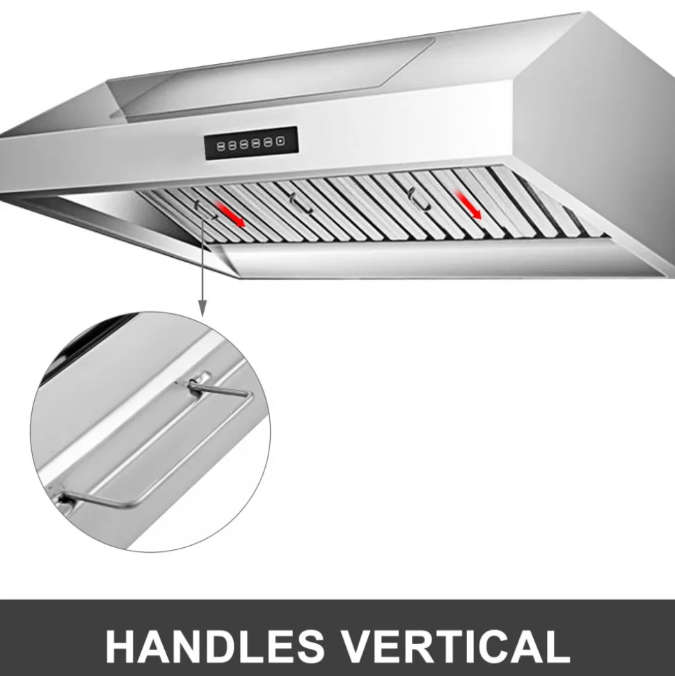 VEVOR Pack of 6 Hood Filters 19.5W x 19.5H Inch, 430 Stainless Steel 4 Grooves Commercial Hood Filters, Range Hood Filter for Grease Rated Commercial Kitchen Exhaust Hoods