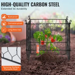 VEVOR 4 Pack Plant Protector from Animals, 13.4'' x 13.4'' Chicken Wire Plant Protector, Plant Cages for Outdoor Plants, Flowers & Vegetables, Keeps Bunny Chicken Squirrels Out, 16pcs Metal Mesh