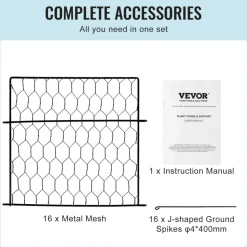 VEVOR 4 Pack Plant Protector from Animals, 13.4'' x 13.4'' Chicken Wire Plant Protector, Plant Cages for Outdoor Plants, Flowers & Vegetables, Keeps Bunny Chicken Squirrels Out, 16pcs Metal Mesh
