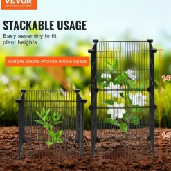 VEVOR 5 Pack Plant Protector from Animals, 15.35'' x 15.35'' Chicken Wire Plant Protector, Plant Cages for Outdoor Plants, Flowers & Vegetables, Keeps Bunny Chicken Squirrels Out, 20pcs Metal Mesh