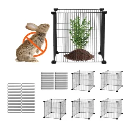 VEVOR 5 Pack Plant Protector from Animals, 15.35'' x 15.35'' Chicken Wire Plant Protector, Plant Cages for Outdoor Plants, Flowers & Vegetables, Keeps Bunny Chicken Squirrels Out, 20pcs Metal Mesh