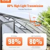 VEVOR 15 Pack Polycarbonate Greenhouse Panels, 2' X 4' X 0.24'' Roof Panels Sheets, Waterproof UV Protected Corrugated Plastic Roofing, Impact Resistance Clear Roofing Sheets for Greenhouse/Garden