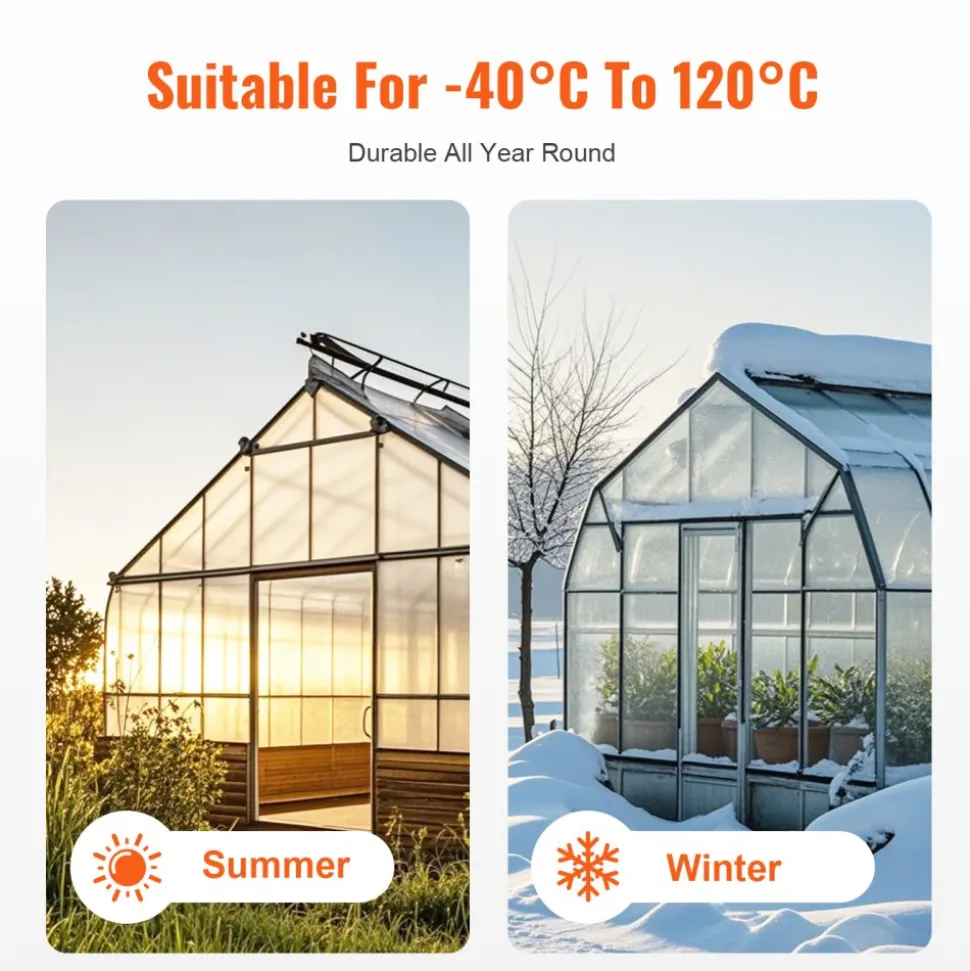 VEVOR 15 Pack Polycarbonate Greenhouse Panels, 2' X 4' X 0.24'' Roof Panels Sheets, Waterproof UV Protected Corrugated Plastic Roofing, Impact Resistance Clear Roofing Sheets for Greenhouse/Garden