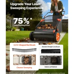 VEVOR 3 Packs Lawn Sweeper Brush Replacement, Compatible with VEVOR 30 in Lawn & Leaf Collector Sweepers, Yard Sweeper Brush Paddle with Durable V-Shaped Bristles for Easy Grass Leaf Cleanup