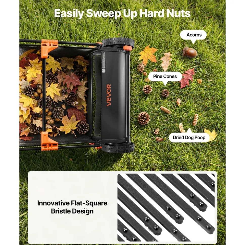 VEVOR 3 Packs Lawn Sweeper Brush Replacement, Compatible with VEVOR 30 in Lawn & Leaf Collector Sweepers, Yard Sweeper Brush Paddle with Durable V-Shaped Bristles for Easy Grass Leaf Cleanup