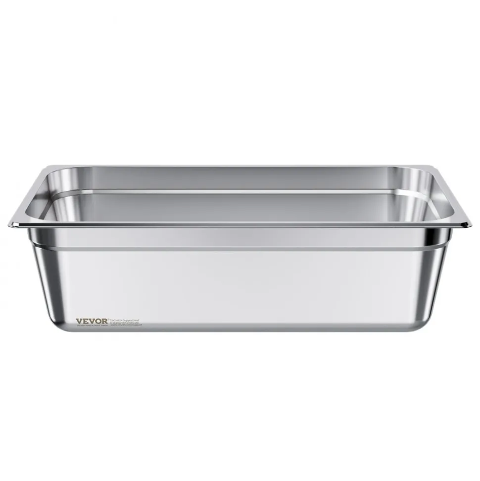 VEVOR 1 Pack Stainless Steam Hotel Pan, Full Size Table Steam Pan, 6 Inch Deep Anti Jam Restaurant Supplies Reusable Rustproof Catering Storage for Home, Party, Restaurant, Hotel, Buffet