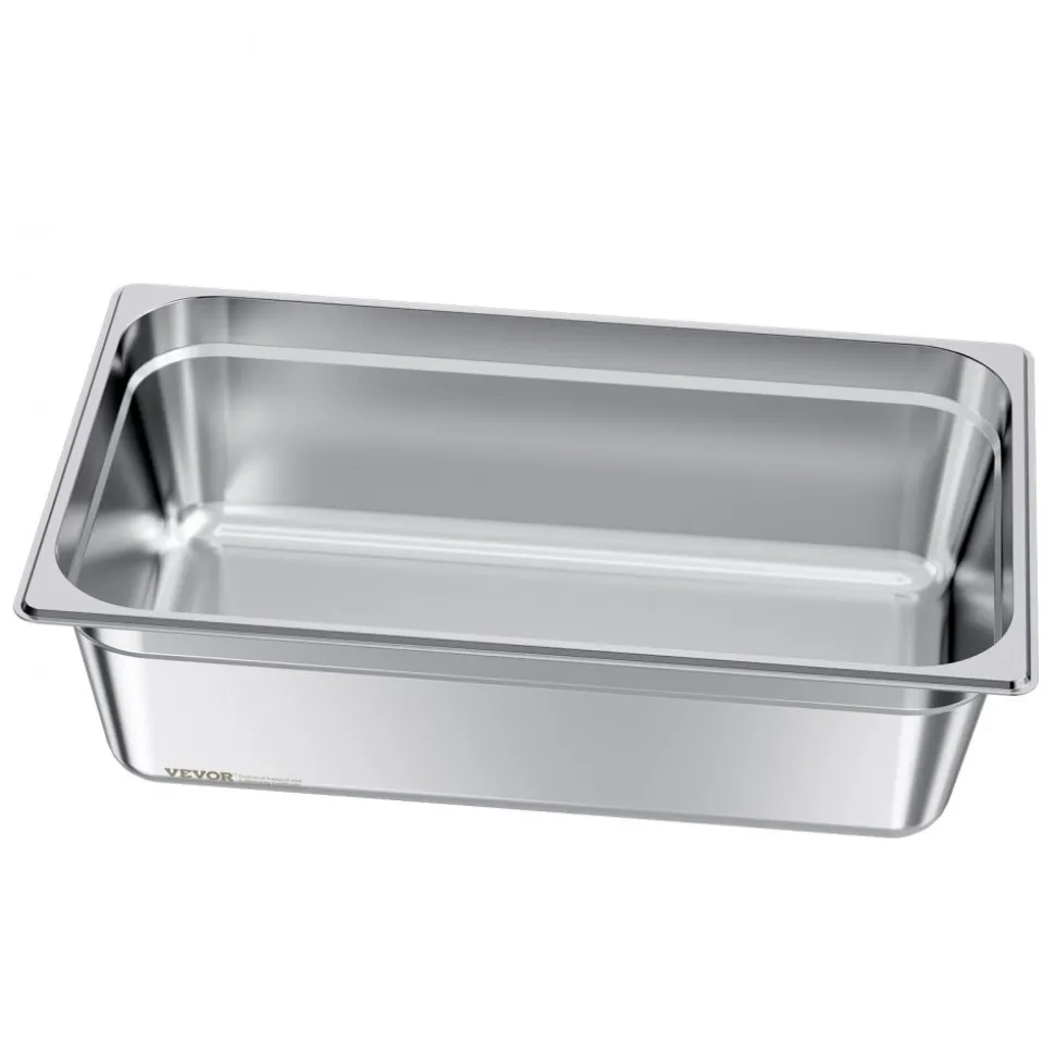 VEVOR 1 Pack Stainless Steam Hotel Pan, Full Size Table Steam Pan, 6 Inch Deep Anti Jam Restaurant Supplies Reusable Rustproof Catering Storage for Home, Party, Restaurant, Hotel, Buffet