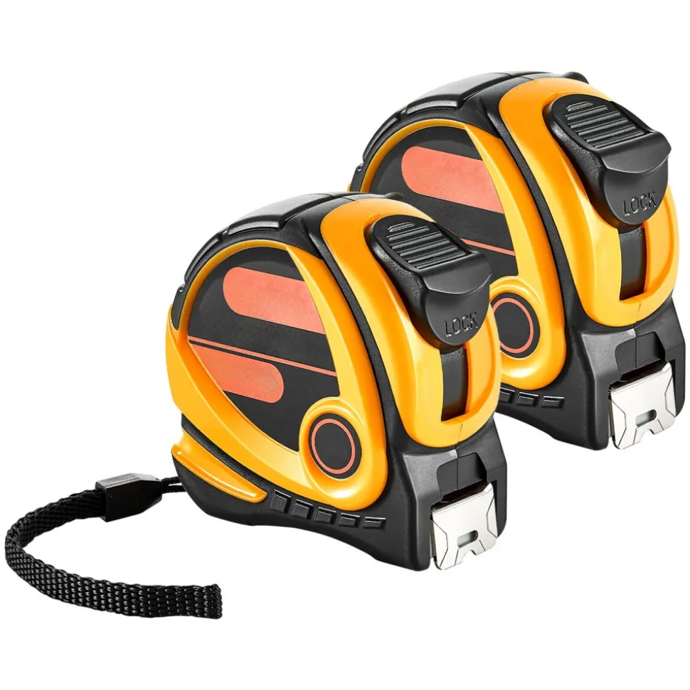 VEVOR 2 Packs Tape Measure 25 ft Length, Measuring Tape with Retractable, Imperial and Metric ft/m Dual-Scale & ABS Case & Easy Read Steel Measurement Tool,for Outdoor,Decoration