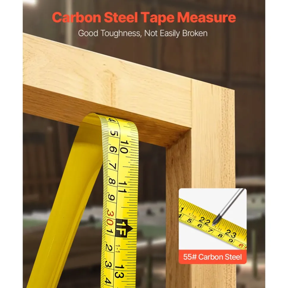 VEVOR 2 Packs Tape Measure 25 ft Length, Measuring Tape with Retractable, Imperial and Metric ft/m Dual-Scale & ABS Case & Easy Read Steel Measurement Tool,for Outdoor,Decoration