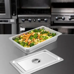 VEVOR 6 Pack Steam Table Pans 20.9 x 12.8 x 5.9 Inch Deep Steam Table Pan Full Size 20.5L Deep Food Container Stainless Steel Oven Tray Hotel Pans Anti-Jam Steam Table Food Pan