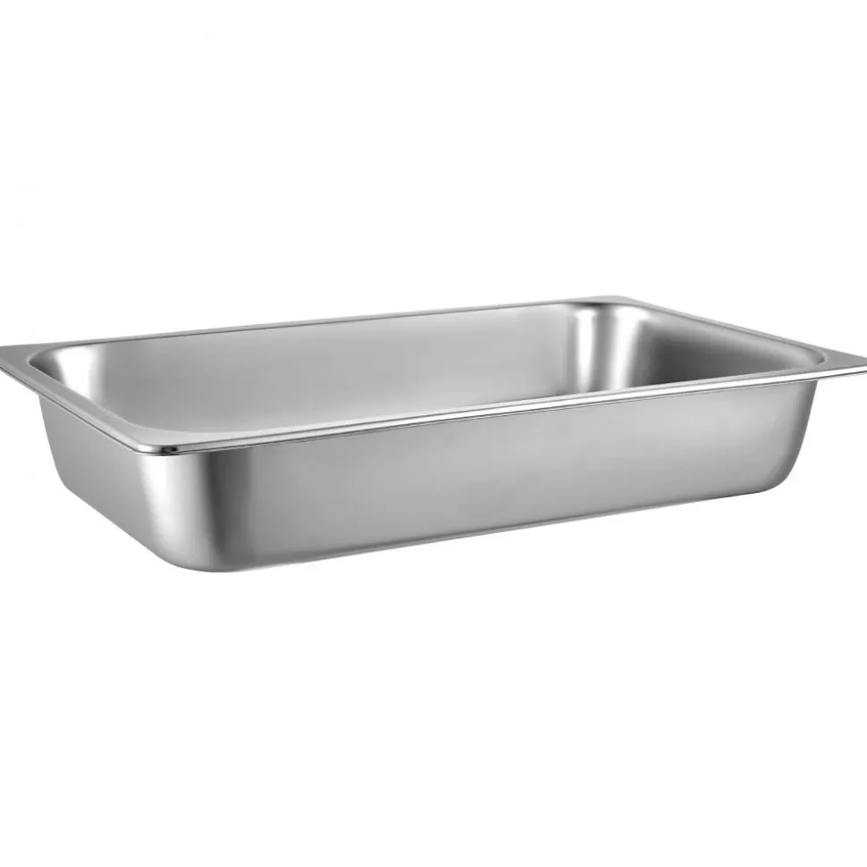 VEVOR 6 Pack Steam Table Pans 20.9 x 12.8 x 3.9 Inch Deep Steam Table Pan Full Size 13L Deep Food Container Stainless Steel Oven Tray Hotel Pans Anti-Jam Steam Table Food Pan