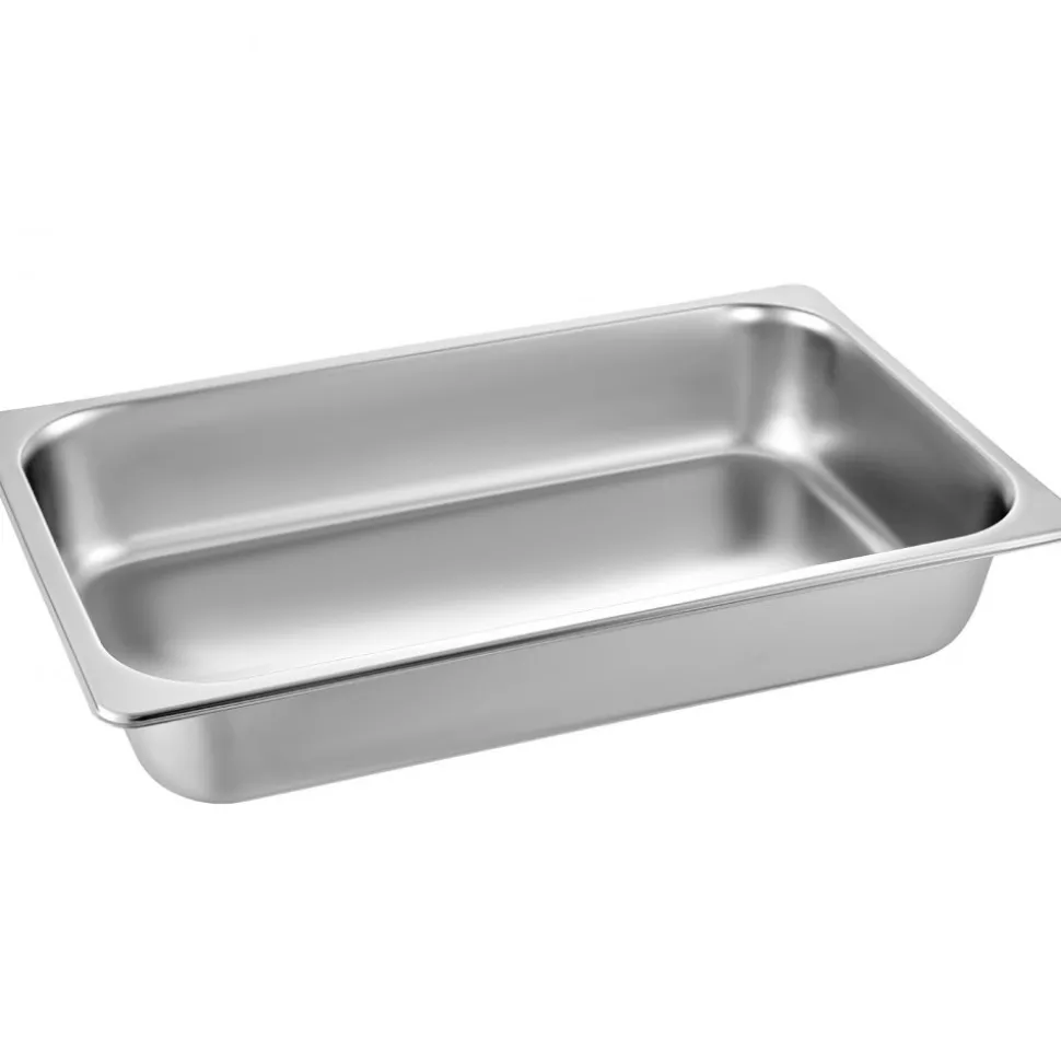 VEVOR 6 Pack Steam Table Pans 20.9 x 12.8 x 3.9 Inch Deep Steam Table Pan Full Size 13L Deep Food Container Stainless Steel Oven Tray Hotel Pans Anti-Jam Steam Table Food Pan