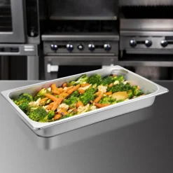 VEVOR 6 Pack Steam Table Pans 20.9 x 12.8 x 2.6 Inch Deep Steam Table Pan Full Size 8.5L Deep Food Container Stainless Steel Oven Tray Hotel Pans Anti-Jam Steam Table Food Pan