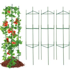 VEVOR 6 Packs Tomato Cages for Garden, 48 inch Tomato Trellis Plant Stakes Support, Stackable Tall Plant Support Cage, for Raised Garden Bed, Vegetables Flowers and Climbing Plants