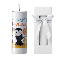 VEVOR 50 Pack Sublimation Tumblers 20oz Skinny Straight, Stainless Steel Sublimation Tumblers Blank, Stainless Steel Double Wall Tumbler for Heat Transfer Customized Gifts with Lid and Straw, Gift Box