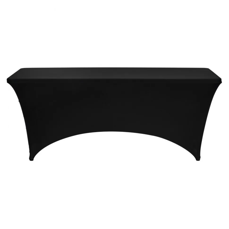 VEVOR 10 Pack Table Cloth for 6FT Rectangular Fitted Events, Wrinkle-Resistant Stretch Black Table Covers, Washable Spandex Tablecloth Protector, for Party, Wedding, Cocktail, Banquet, Festival