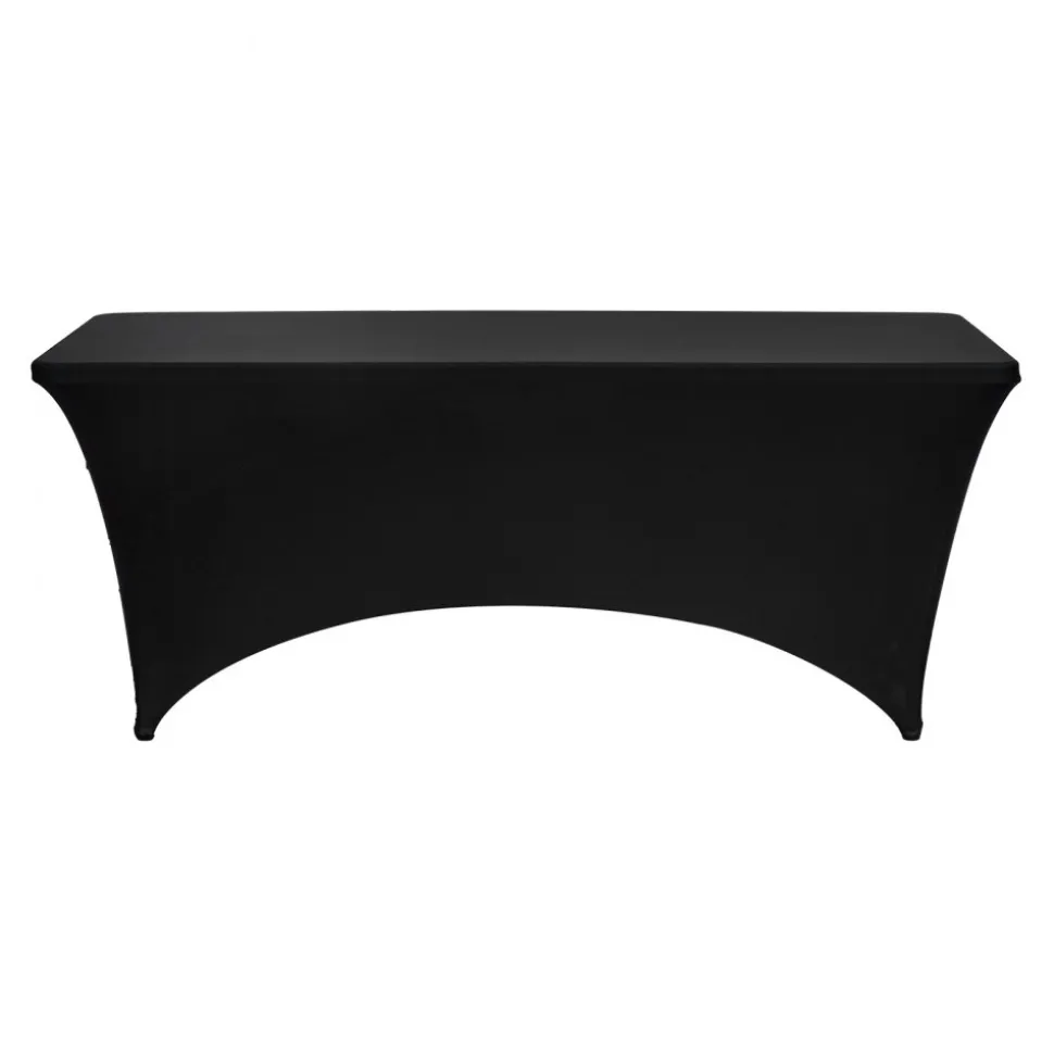 VEVOR 3 Pack Table Cloth for 6FT Rectangular Fitted Events, Wrinkle-Resistant Stretch Black Table Covers, Washable Spandex Tablecloth Protector, for Party, Wedding, Cocktail, Banquet, Festival