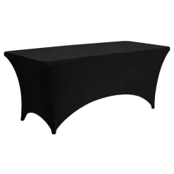 VEVOR 3 Pack Table Cloth for 6FT Rectangular Fitted Events, Wrinkle-Resistant Stretch Black Table Covers, Washable Spandex Tablecloth Protector, for Party, Wedding, Cocktail, Banquet, Festival