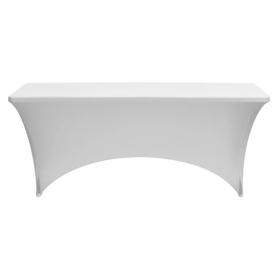 VEVOR 10 Pack Table Cloth for 6FT Rectangular Fitted Events, Wrinkle-Resistant Stretch White Table Covers, Washable Spandex Tablecloth Protector, for Party, Wedding, Cocktail, Banquet, Festival