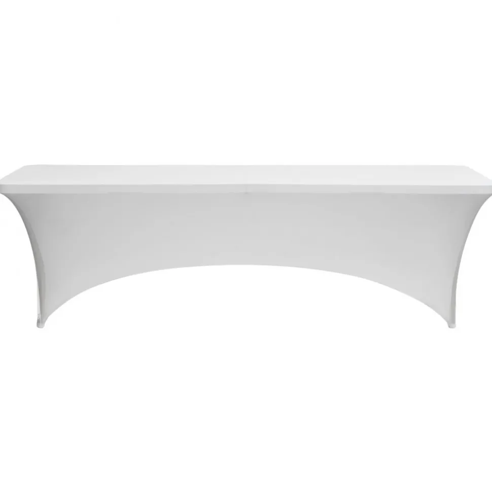 VEVOR 6 Pack Table Cloth for 8FT Rectangular Fitted Events, Wrinkle-Resistant Stretch White Table Covers, Washable Spandex Tablecloth Protector, for Party, Wedding, Cocktail, Banquet, Festival