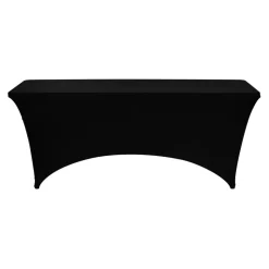 VEVOR 6 Pack Table Cloth for 6FT Rectangular Fitted Events, Wrinkle-Resistant Stretch Black Table Covers, Washable Spandex Tablecloth Protector, for Party, Wedding, Cocktail, Banquet, Festival