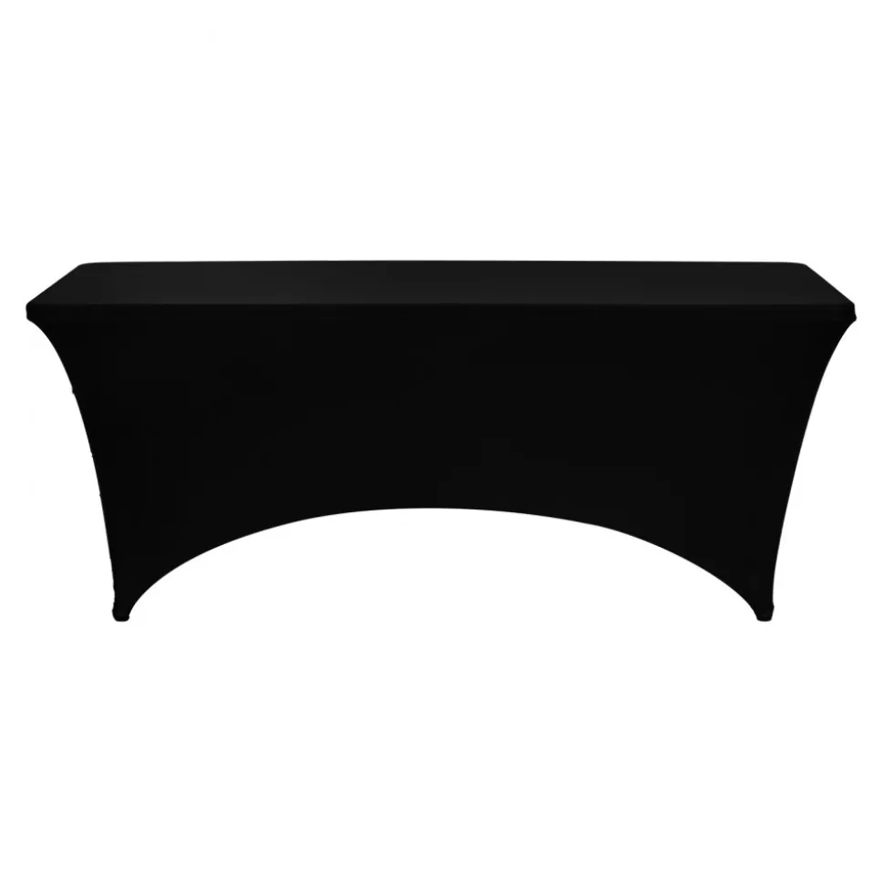 VEVOR 6 Pack Table Cloth for 6FT Rectangular Fitted Events, Wrinkle-Resistant Stretch Black Table Covers, Washable Spandex Tablecloth Protector, for Party, Wedding, Cocktail, Banquet, Festival