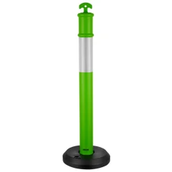 VEVOR 3 Pack Traffic Delineator Posts, 48 inches Traffic Safety Cones with Fillable Base and Reflective Strips, Heavy Duty Delineator Posts for Construction Site, Parking Lot, Crowd Control, Green