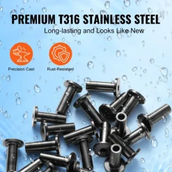 VEVOR 101 Pack T316 Stainless Steel Protector Sleeves for 1/8
