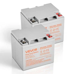 VEVOR 2 Pack 12V 35Ah Deep Cycle Battery, Sealed AGM Technology, Rechargeable Lead Acid AGM Battery, Backup Replacement for Scooters, Mobility Wheelchair, Solar System Off-Grid Home Energy Storage