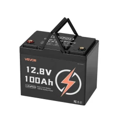 VEVOR 2 Pack 12V 100Ah LiFePO4 Battery, Up to 15000 Cycles, Deep Cycle Lithium Iron Phosphate Battery with Built-in BMS, Low Temp Protection, 10 Years Lifetime, for Solar Off-Grid Home Energy Storage