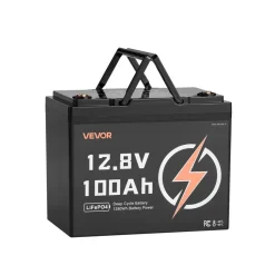 VEVOR 2 Pack 12V 100Ah LiFePO4 Battery, Up to 15000 Cycles, Deep Cycle Lithium Iron Phosphate Battery with Built-in BMS, Low Temp Protection, 10 Years Lifetime, for Solar Off-Grid Home Energy Storage
