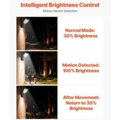 VEVOR 4 Pack 500W Solar Street Lights Outdoor, 50000LM, Commercial Parking Lot Lights Dusk to Dawn, LED Flood Security Lamp with Motion Sensor, IP65 Waterproof Outdoor Lighting, for Driveway Yard