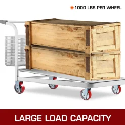 VEVOR 4 Pack 6 x 2 Inch Caster Wheels 2 Rigid and 2 Swivel Casters with Side Brake Polyurethane Iron Core Plate 1000LBS Capacity Per Wheel