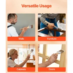 VEVOR Paint Brushes, 12 Piece Angle Paint Brush, Treated Wood Handle, Paint Brush Set for All Latex and Oil Paints & Stains, Wood Stain Brushes for Cabinets, Walls, Fences, Interior & Exterior Use