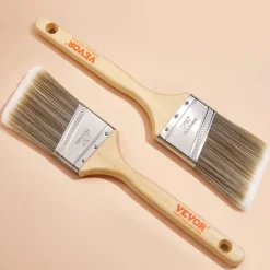 VEVOR Paint Brushes, 12 Piece Angle Paint Brush, Treated Wood Handle, Paint Brush Set for All Latex and Oil Paints & Stains, Wood Stain Brushes for Cabinets, Walls, Fences, Interior & Exterior Use