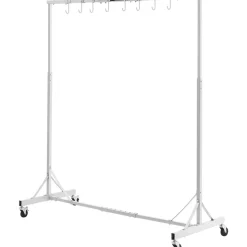 VEVOR Painting Rack, 5 ft-7 ft Adjustable Height, 66 lbs Capacity Automotive Paint Rack Stand, 8 Hooks Painting Drying Rack with 4 Swiveling Wheels, Auto Body Stand for Auto Repair Shops & Garage