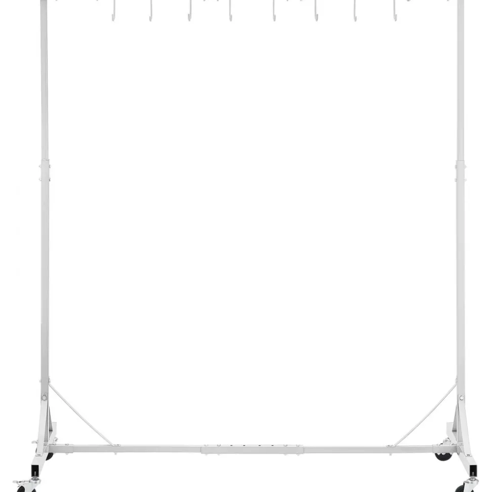 VEVOR Painting Rack, 5 ft-7 ft Adjustable Height, 66 lbs Capacity Automotive Paint Rack Stand, 8 Hooks Painting Drying Rack with 4 Swiveling Wheels, Auto Body Stand for Auto Repair Shops & Garage