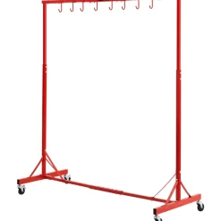 VEVOR Painting Rack, 1500 -2000 mm Adjustable Height, 66 lbs Capacity Automotive Paint Rack Stand, 8 Hooks Painting Drying Rack with 4 Swiveling Wheels, Auto Body Stand for Auto Repair Shops & Garage