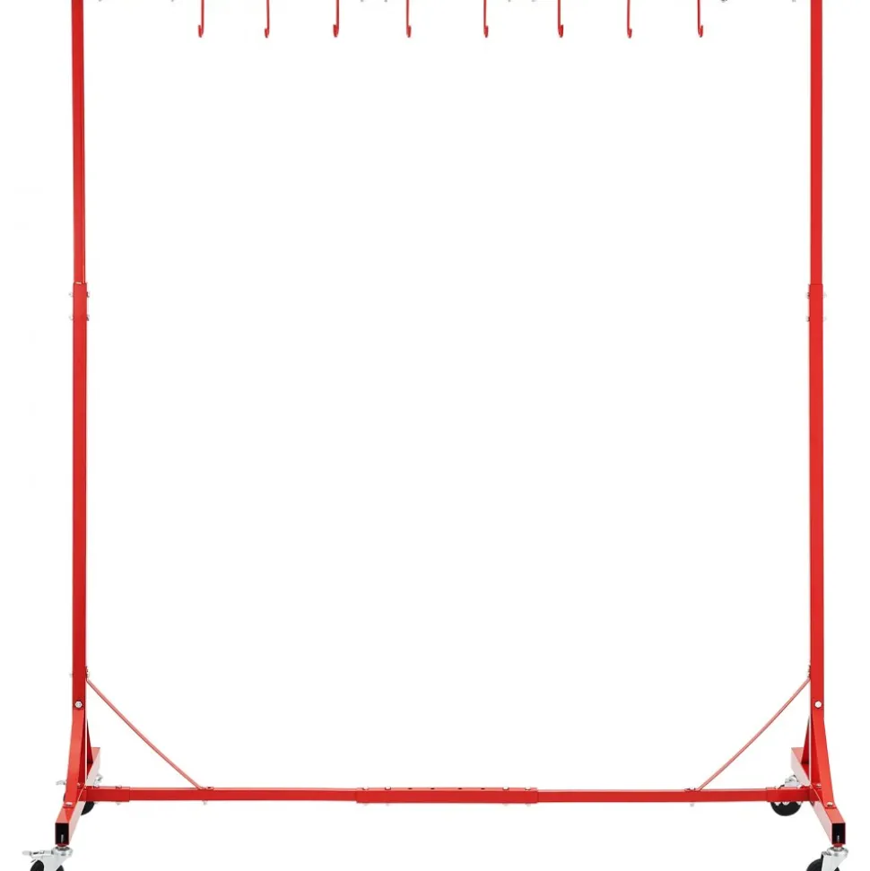 VEVOR Painting Rack, 1500 -2000 mm Adjustable Height, 66 lbs Capacity Automotive Paint Rack Stand, 8 Hooks Painting Drying Rack with 4 Swiveling Wheels, Auto Body Stand for Auto Repair Shops & Garage