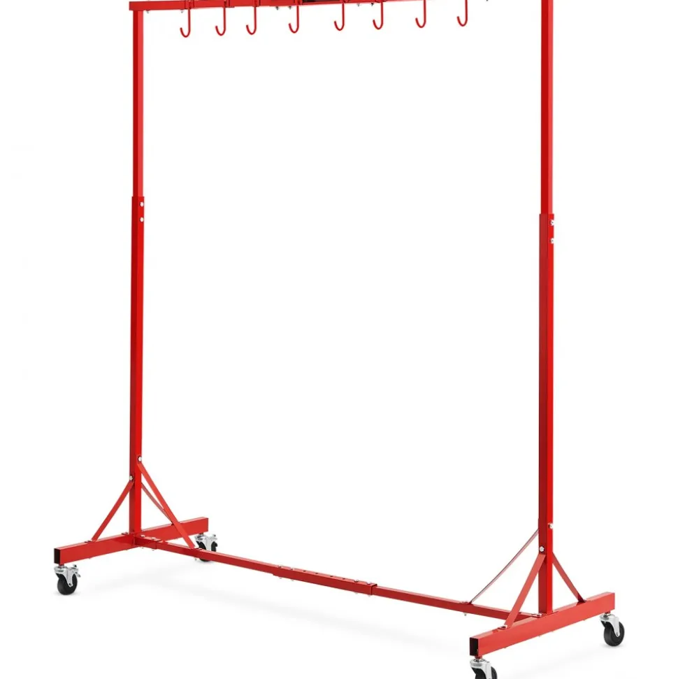 VEVOR Painting Rack, 1500 -2000 mm Adjustable Height, 66 lbs Capacity Automotive Paint Rack Stand, 8 Hooks Painting Drying Rack with 4 Swiveling Wheels, Auto Body Stand for Auto Repair Shops & Garage