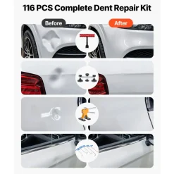 VEVOR Paintless Dent Removal Rods, 89 PCS Paintless Dent Repair Tools, Golden Lifter Puller Car Dent Repair Kit, Glue Puller Tabs Dent Puller Kit for Auto Dent Removal, Minor Dents, Door Dings