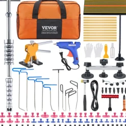 VEVOR Paintless Dent Removal Rods, 89 PCS Paintless Dent Repair Tools, Golden Lifter Puller Car Dent Repair Kit, Glue Puller Tabs Dent Puller Kit for Auto Dent Removal, Minor Dents, Door Dings