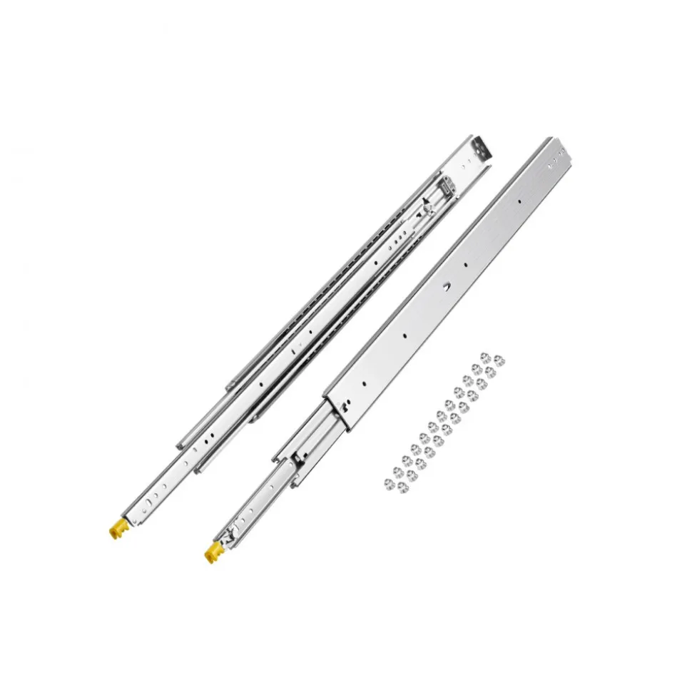 VEVOR 1 Pair Full Extension Drawer Slides 18 20 22 28 30 32 36 38 40 44 48 52 56 60 in, 500 lbs Load Capacity Locking Drawer Slides, Ball Bearing with Lock Side Mount Drawer Slide Rail