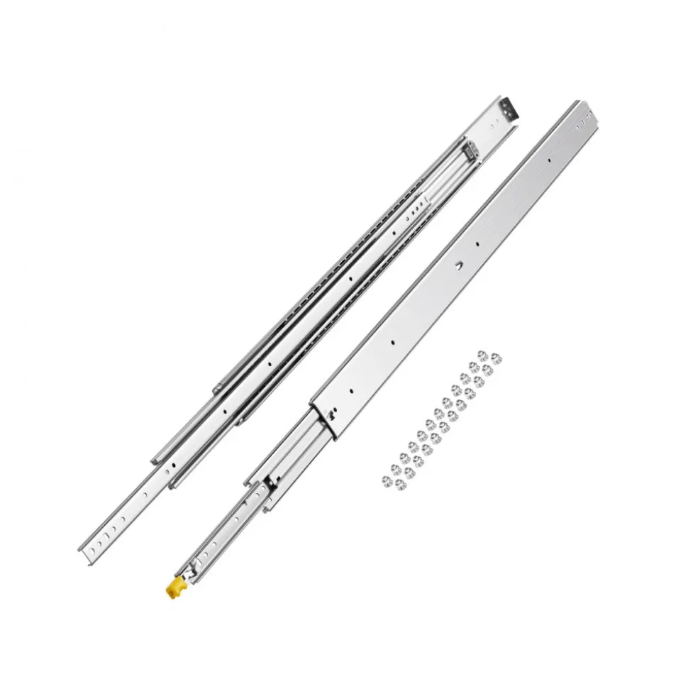 VEVOR 1 Pair Full Extension Drawer Slides 48 in, 500 lbs Load Capacity Locking Drawer Slides, Ball Bearing with Lock Side Mount Drawer Slide Rail