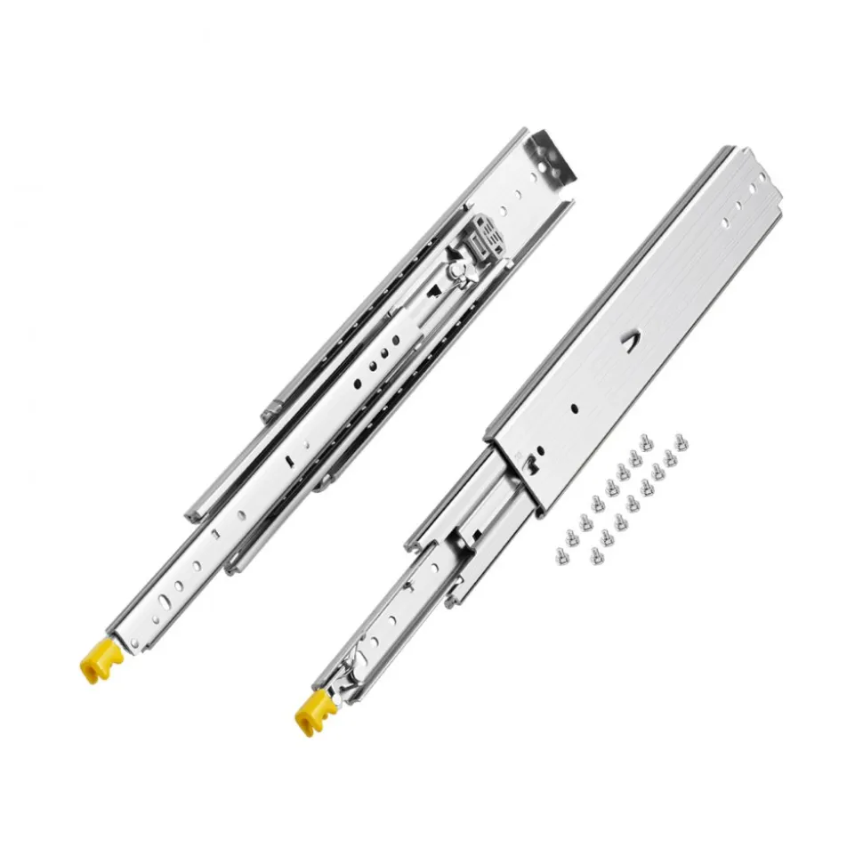 VEVOR 1 Pair Full Extension Drawer Slides 18 20 22 28 30 32 36 38 40 44 48 52 56 60 in, 500 lbs Load Capacity Locking Drawer Slides, Ball Bearing with Lock Side Mount Drawer Slide Rail
