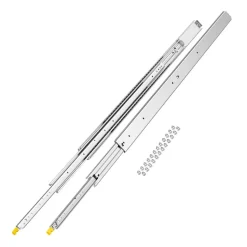 VEVOR 1 Pair Full Extension Drawer Slides 18 20 22 28 30 32 36 38 40 44 48 52 56 60 in, 500 lbs Load Capacity Locking Drawer Slides, Ball Bearing with Lock Side Mount Drawer Slide Rail