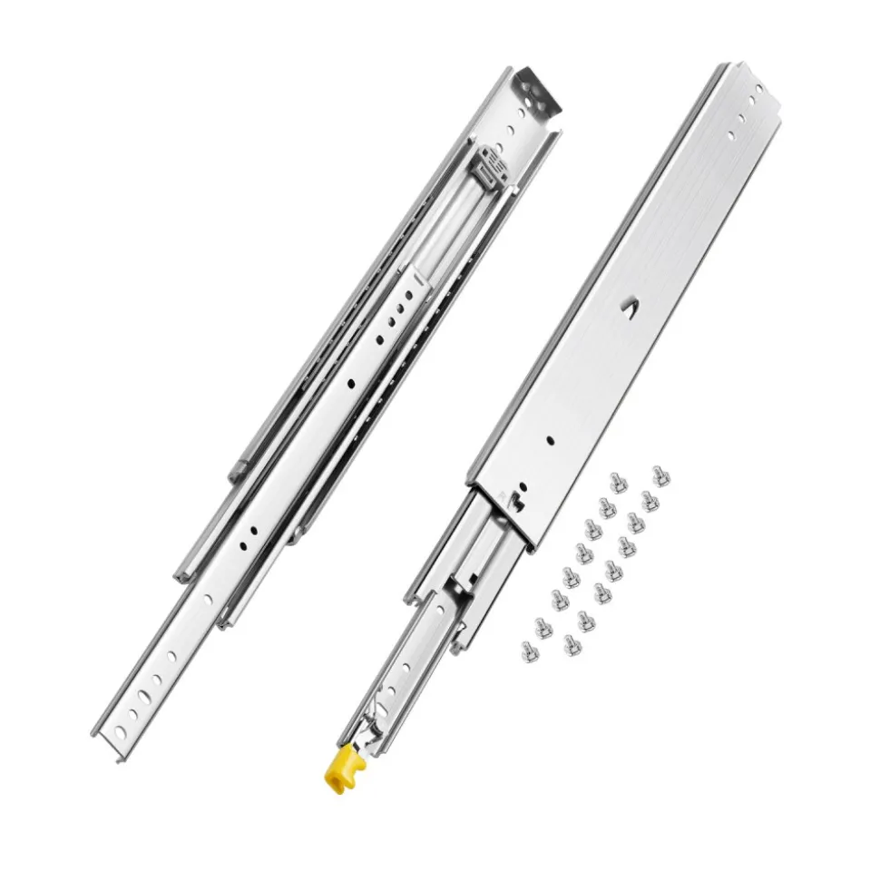 VEVOR 1 Pair Full Extension Drawer Slides 24 in, 500 lbs Load Capacity Locking Drawer Slides, Ball Bearing with Lock Side Mount Drawer Slide Rail
