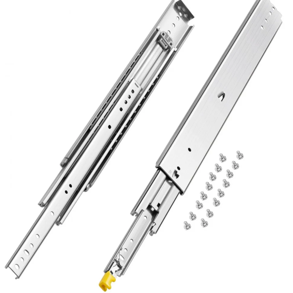 VEVOR 1 Pair Full Extension Drawer Slides 24 in, 500 lbs Load Capacity Locking Drawer Slides, Ball Bearing with Lock Side Mount Drawer Slide Rail