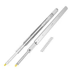VEVOR 1 Pair Full Extension Drawer Slides 18 20 22 28 30 32 36 38 40 44 48 52 56 60 in, 500 lbs Load Capacity Locking Drawer Slides, Ball Bearing with Lock Side Mount Drawer Slide Rail